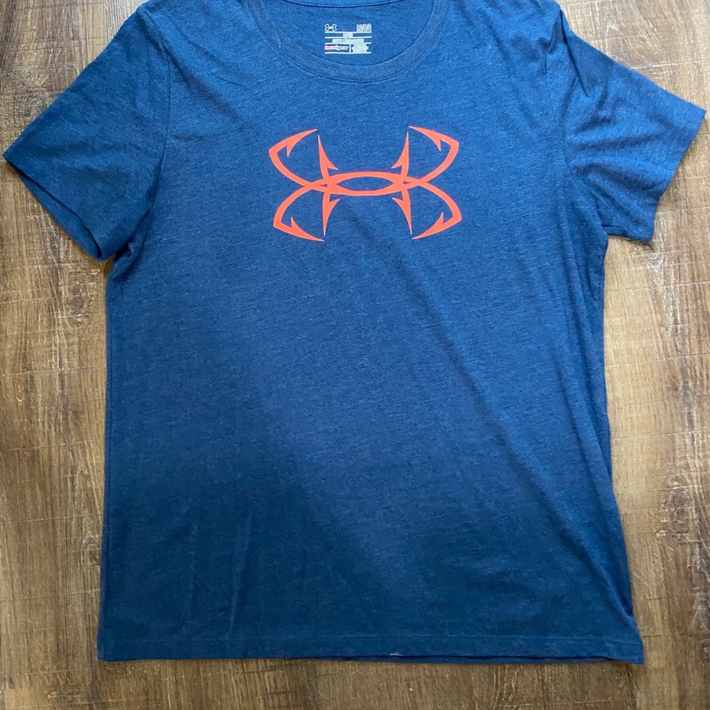 Blue and coral UA top